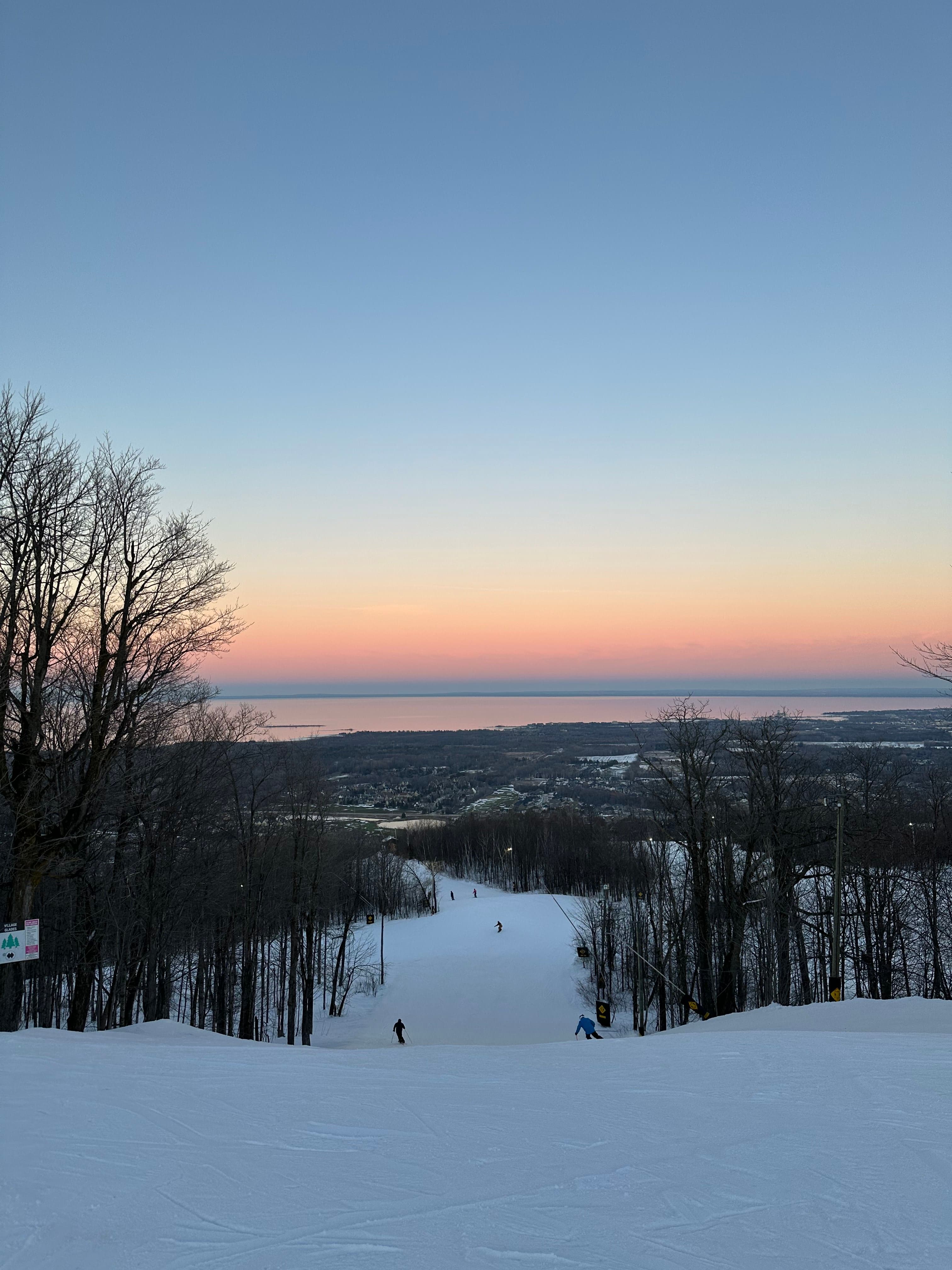 At the top of snowy Blue Mountain, Ontario
